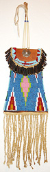 Kiowa Style Flint Bag made of doe skin and antique indian beads