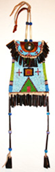 Sioux Style Flint Bag made of doe skin and antique indian beads